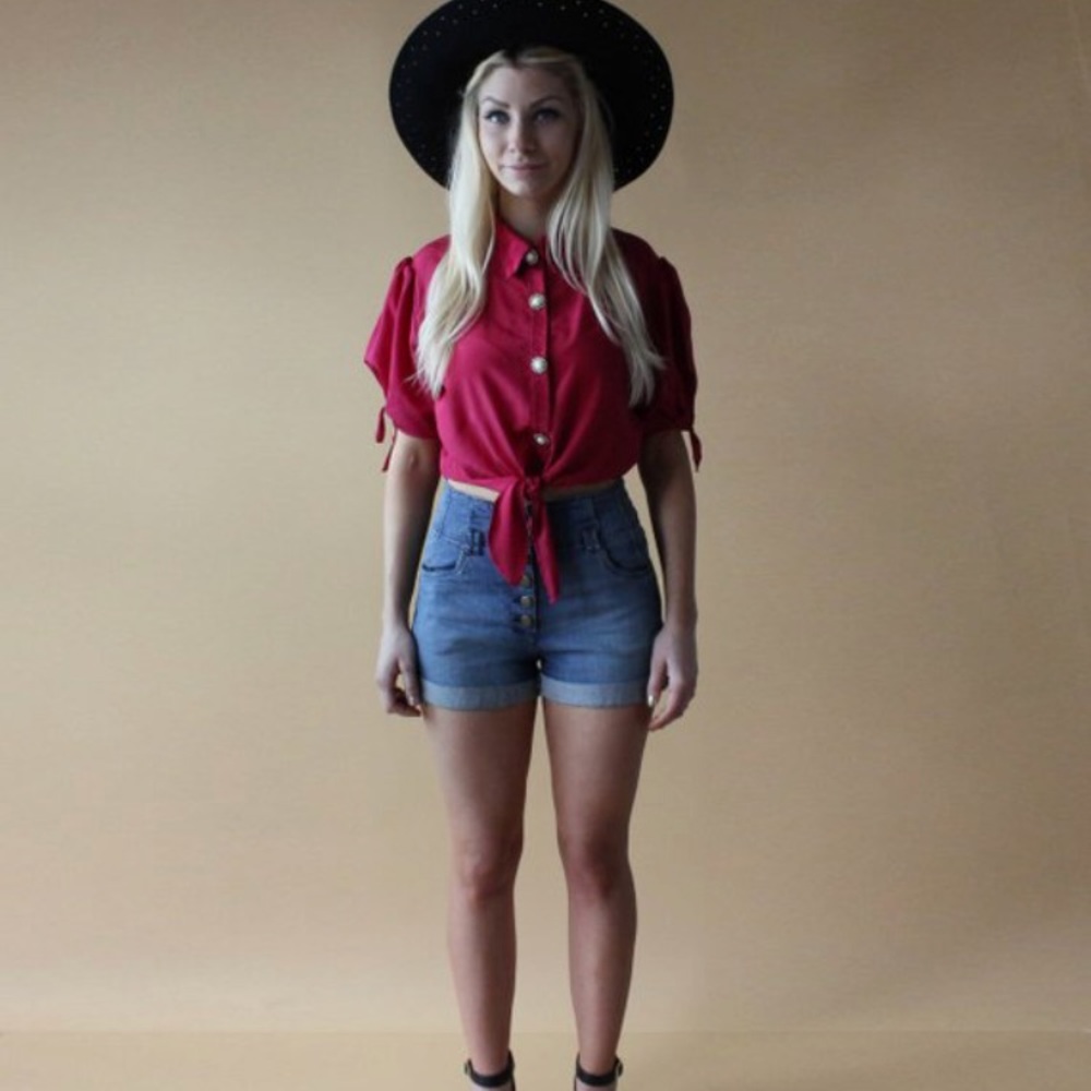 1990s Crop Top clueless pink festival hipster